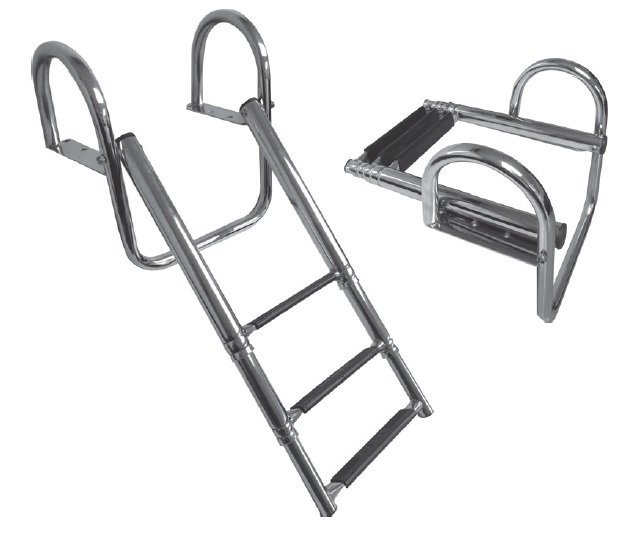 Saray Platform Üstü Teleskopik Krom Merdiven Ölçüler:30x92x16 CM Çap:25 MM