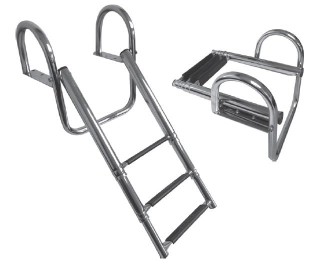 Saray Platform Üstü Teleskopik Krom Merdiven Ölçüler:30x92x16 CM Çap:25 MM